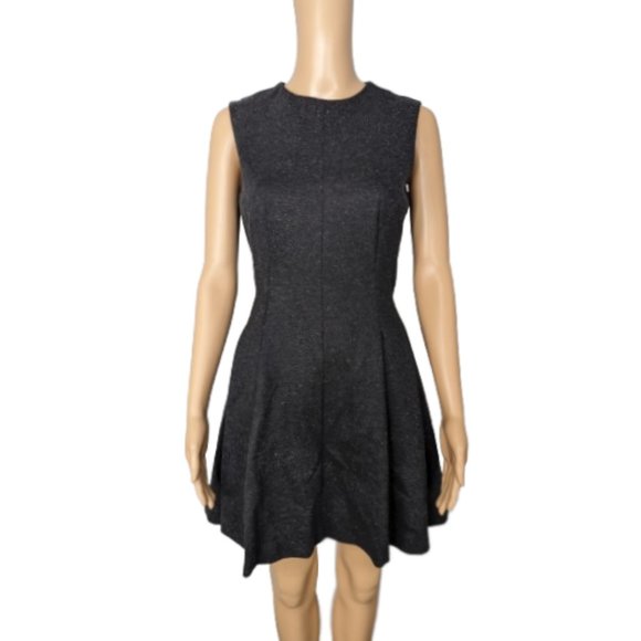 Theory Seamed Sleeveless Melange Ponte Charcoal Dress 2 - Picture 1 of 9